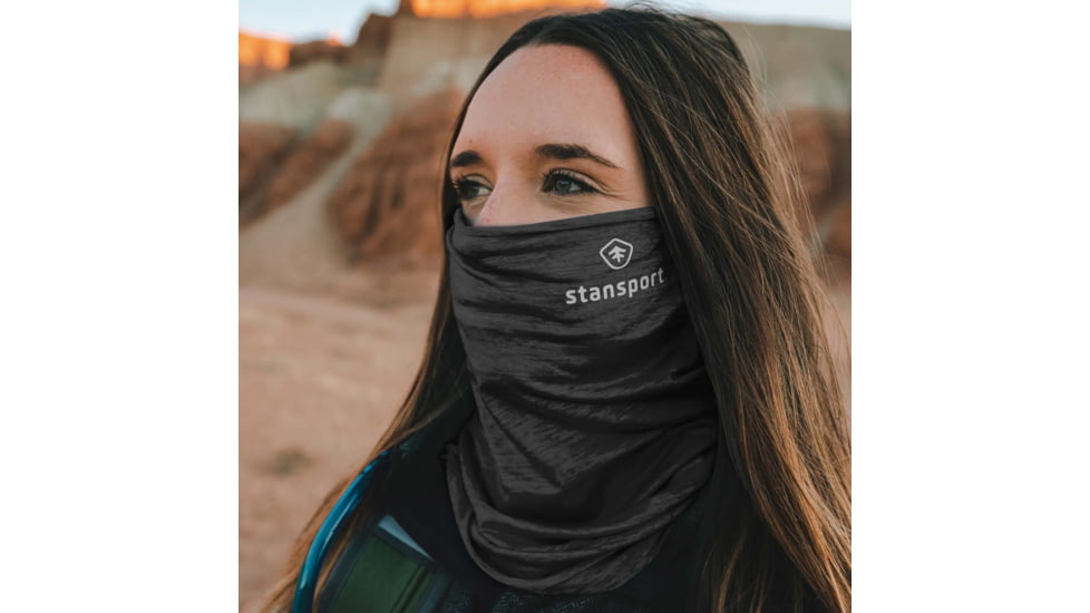 Stansport Neck Gaiter/Face Mask, One Size, Dark Gray, 1400-25