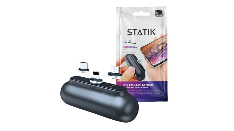 Statik Snap-N-Charge Universal Power Bank, Black, PUP-0373