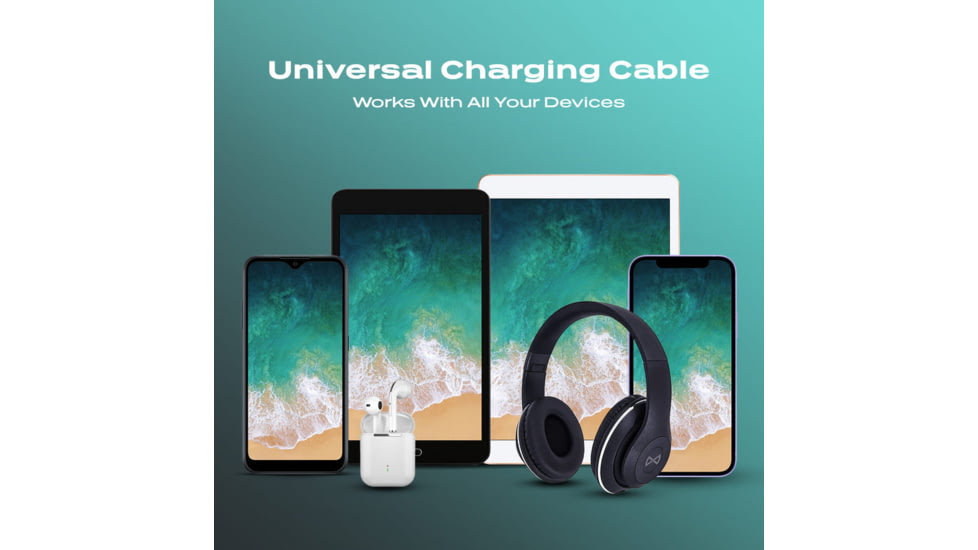 Statik Statik 360 Universal Charge Cable w/ 3 Rotating Magnetic Connectors, 3ft/1M, Black, PUP-0132