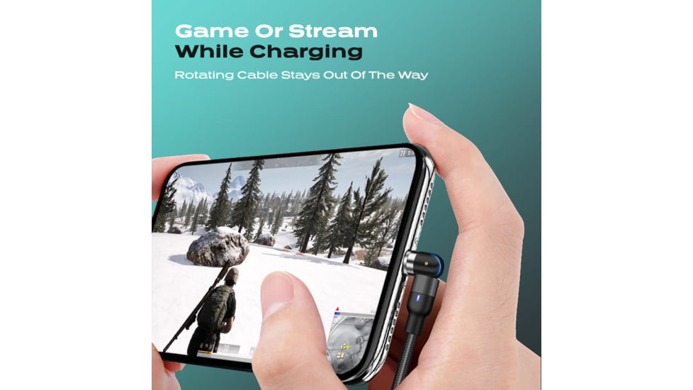 Statik Statik 360 Universal Charge Cable w/ 3 Rotating Magnetic Connectors, 3ft/1M, Black, PUP-0132