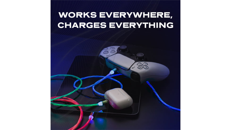 Statik Statik GloBright Universal Light-Up Charge Cable, 3ft/1m, Green, PUP-0253-GRN