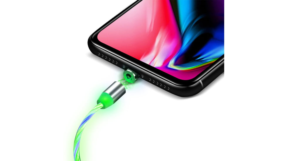 Statik Statik GloBright Universal Light-Up Charge Cable, 3ft/1m, Green, PUP-0253-GRN