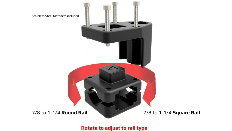 Stealth Rod Holders Universal Rail Mount, Black, URM1