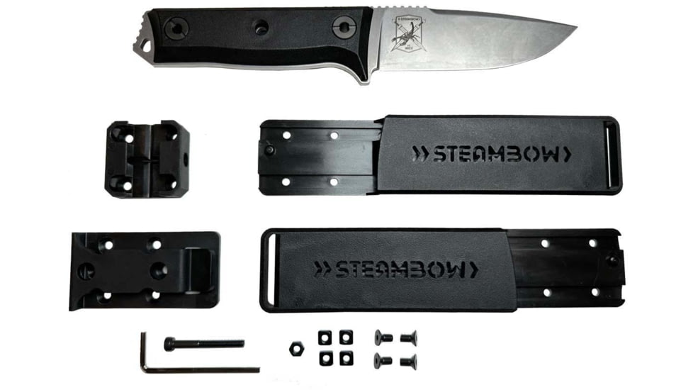 Steambow K1 Knife, Light Stonewashed Finish, Silver, 622