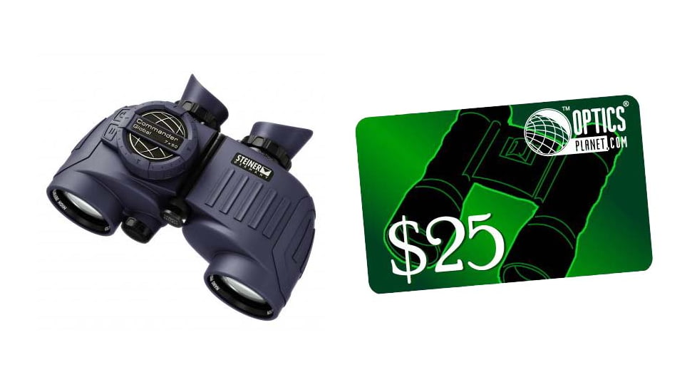 Steiner 7x50 Commander XP Global Binocular and FREE 25 OpticsPlanet Gift Certificate