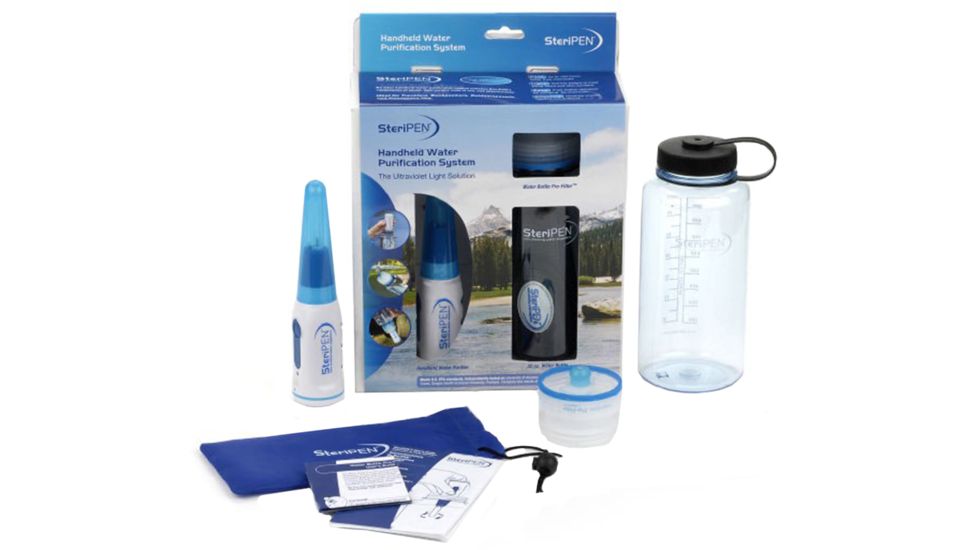 SteriPEN System Pack with Pre-Filter, Classic Bundle, 1 Liter Water Bottle 45704