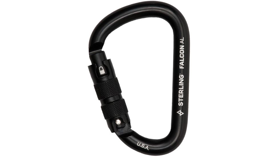 Sterling Falcon Autolock Pear Carabiners, Black, Small, HWFALCONALB