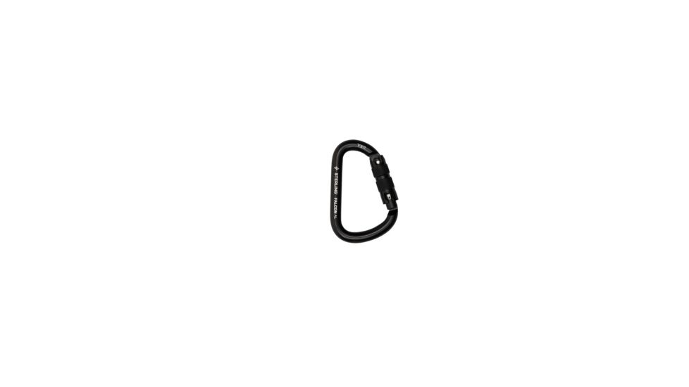 Sterling Falcon Screwlock Sm Pear Carabiner Black, Black HWFALCONSLB