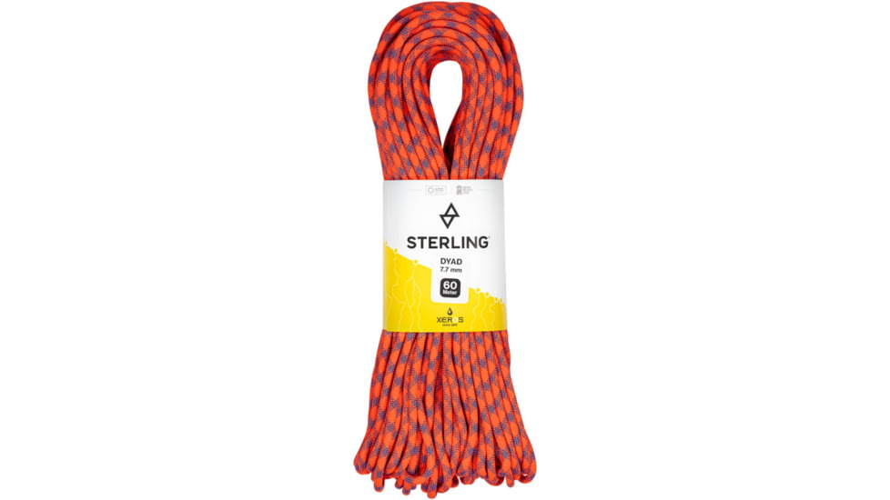 Sterling Ropes Sterling Dyad 7.7 Xeros Rope, 40m, Orange, DHTD107AX040