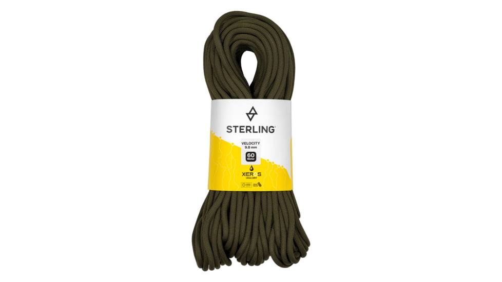 Sterling Xeros 9.8 Velocity Rope, Olive Drab, 60m, DV105AX060