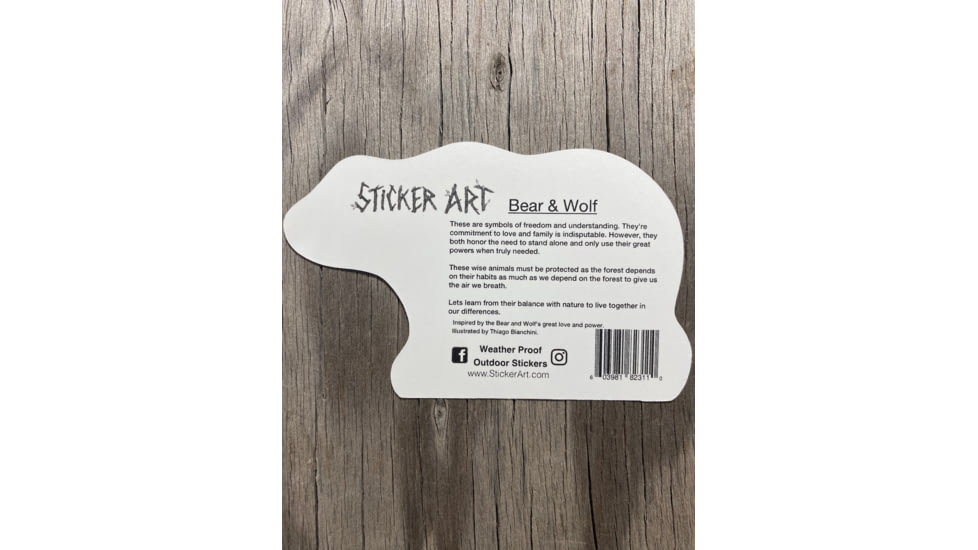 Sticker Art Bear and Wolf Sticker, 3