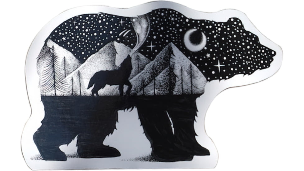 Sticker Art Bear and Wolf Sticker, 3