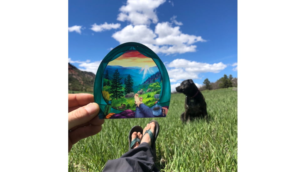 Sticker Art Tent View Mountain Sticker, TENT VIEW MOUNTAIN