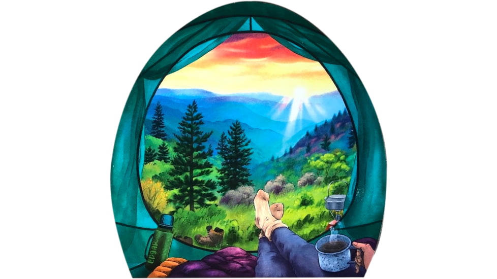 Sticker Art Tent View Mountain Sticker, TENT VIEW MOUNTAIN