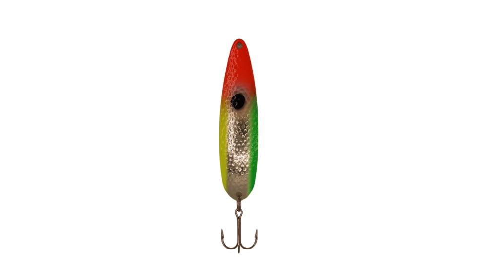 Stinger Stingray Spoon Lightweight Trolling Spoon, 4.25in .4oz., #1 VMC Hooks, Silver Hammered, Mixed Veggies, NSH125