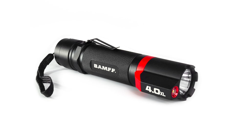 STKR Concepts BAMFF 4.0XL- 400 Lumens Dual LED Flashlight, Black/ Red, 00156