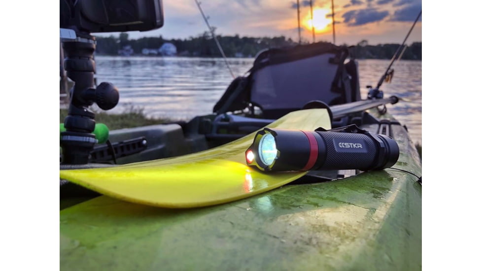 STKR Concepts BAMFF 4.0XL- 400 Lumens Dual LED Flashlight, Black/ Red, 00156