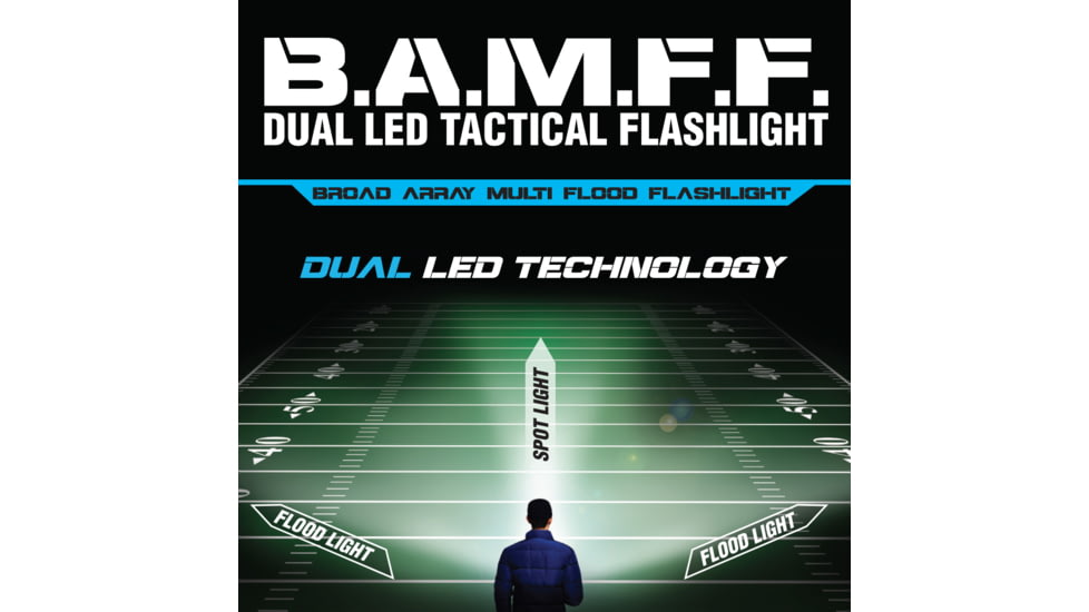 STKR Concepts BAMFF 4.0XL- 400 Lumens Dual LED Flashlight, Black/ Red, 00156