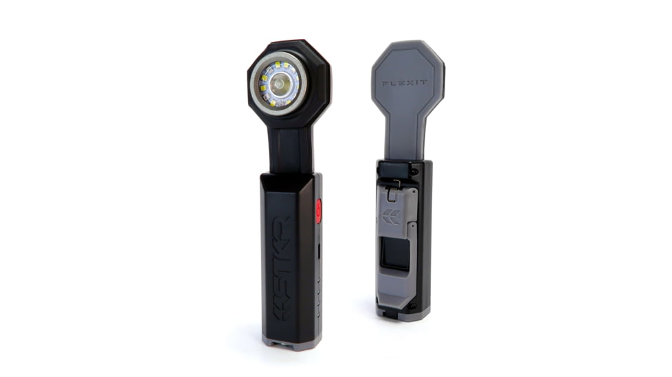 STKR Concepts FLEXIT 6.5 1x 18650 Lithium Rechargeable 1x CREE LED Pocket Light, 650 Lumens, Black/Grey, 00385