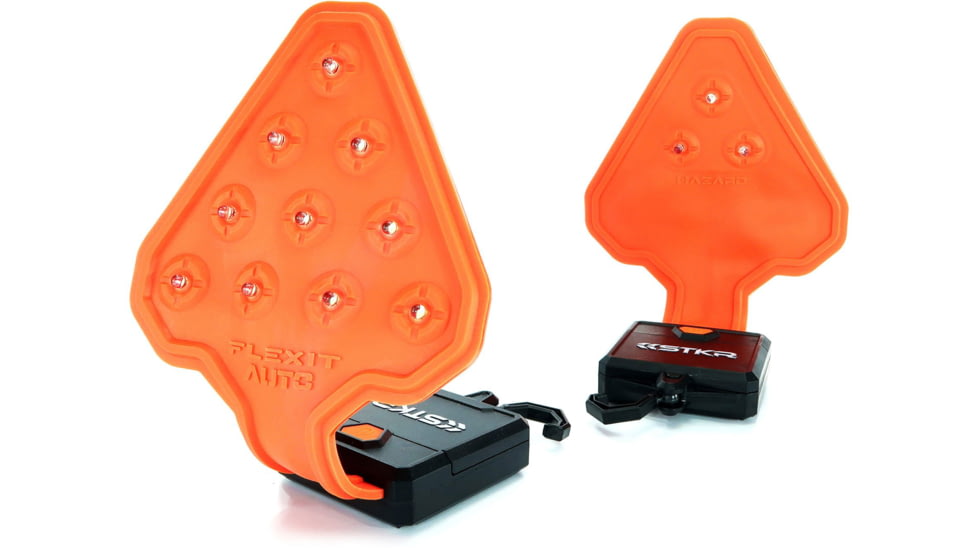 STKR Concepts FLEXIT AUTO Roadside Flashlight Safety Combo Kit - A 200 Lumen, 3x AA Ultra-Flexible Roadside Safety LED Flashlight &amp; High-Vis Safety Vest, Orange, 00388