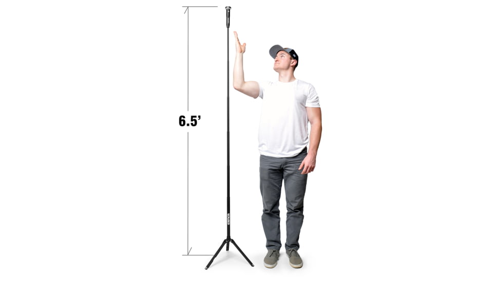STKR Concepts FLi Telescoping Area Light, 6.5 ft Extension, Rechargeable, Black, 14206