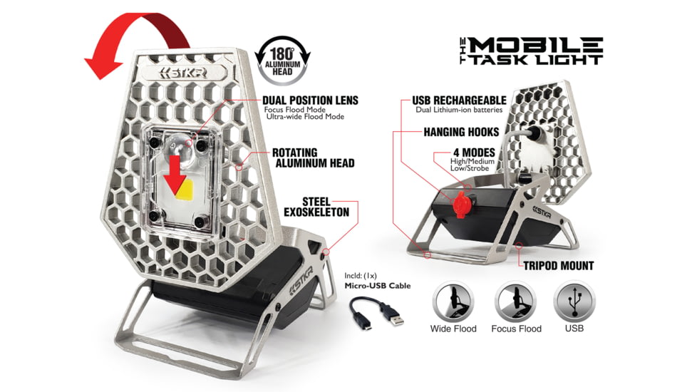 STKR Concepts Mobile Task Light 1200 Lumens W/3 Modes