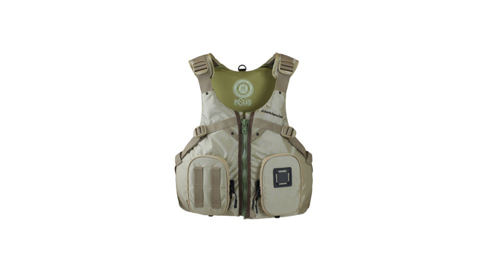 Stohlquist Mens Piseas PFD, Khaki, Large-Extra Large, Chest 40-46, QF1369601XL