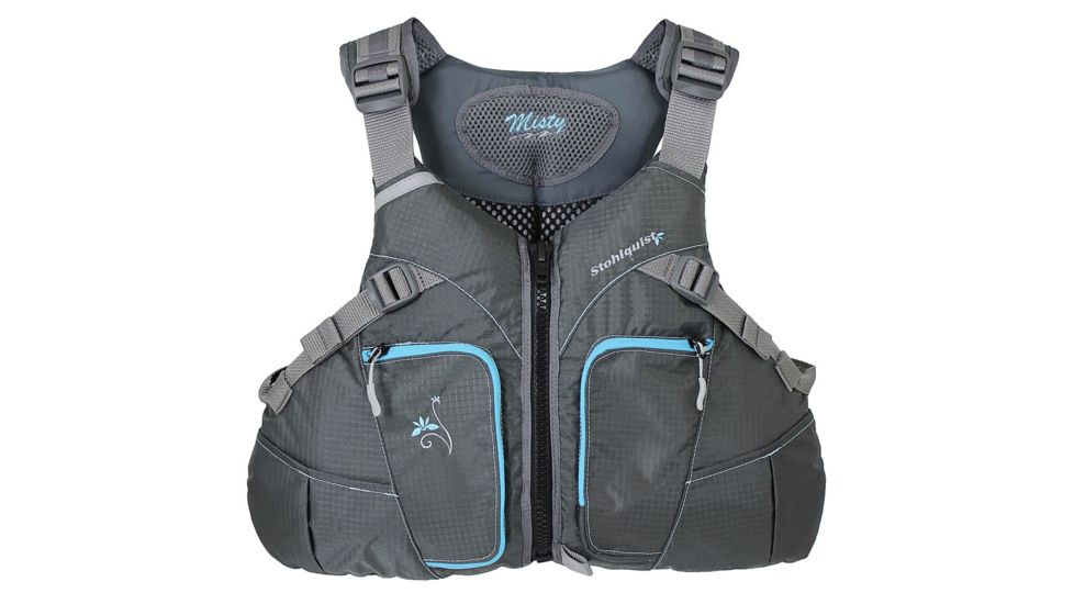 Stohlquist Womens Misty PFD, Gray, Medium, Bust 34-40, 533091