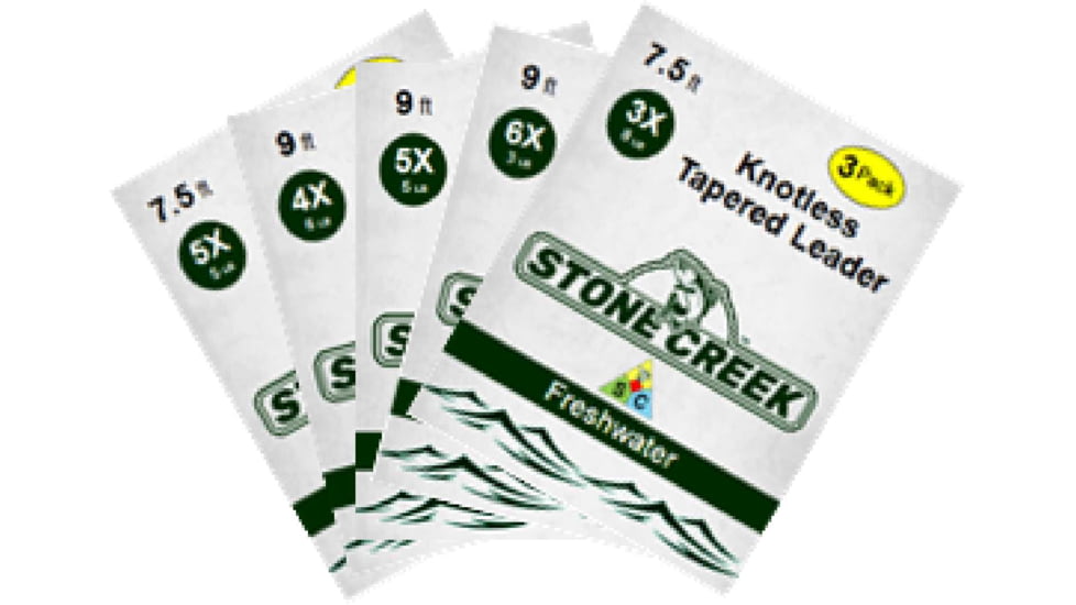 Stone Creek Looped Leaders, 9ft, 6X, 3 Pack, Clear, SCL96XC-3
