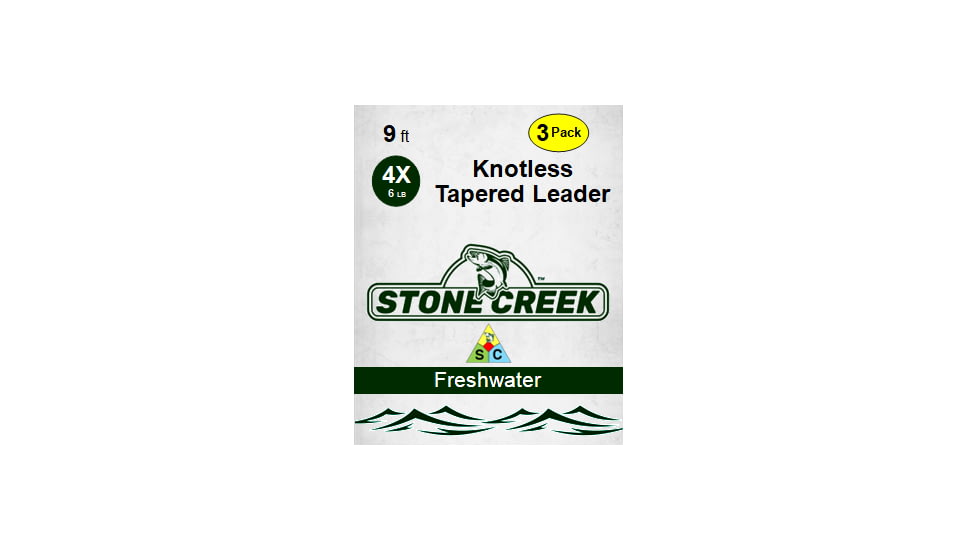 Stone Creek Looped Leaders, 9ft, 6X, 3 Pack, Clear, SCL96XC-3
