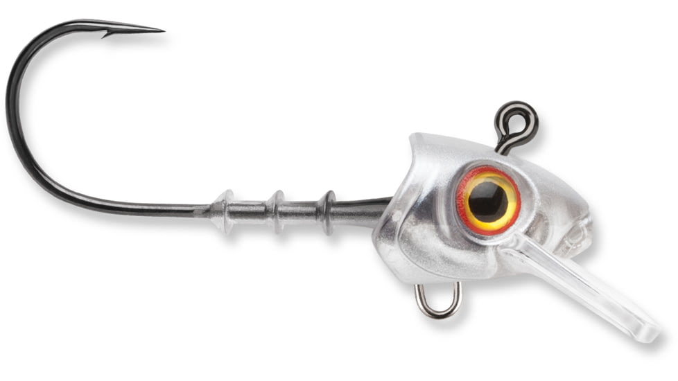 Storm 360GT Swimmer Jig Head, Fits 3.5in Body Length, 1/8oz Jig, #2/0 VMC Coastal Black Hook, Transparent, SJS35GA-18J