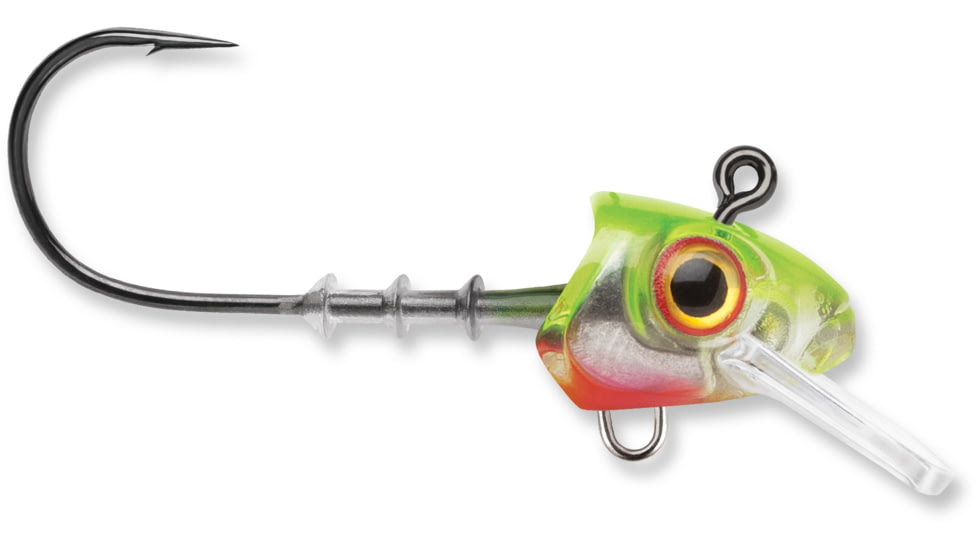 Storm 360GT Swimmer Jig Head, Fits 5.5in Body Length, 3/8oz Jig, #7/0 VMC Coastal Black Hook, Chartreuse Ice, SJS55CI-38J