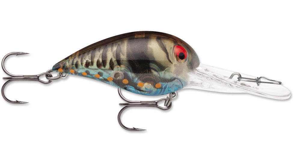 Storm Original Deep Wiggle Wart 05, Floating-Diving, 2", 7/16 oz, #4 Trebles, Phantom Green Blue Craw, DV163