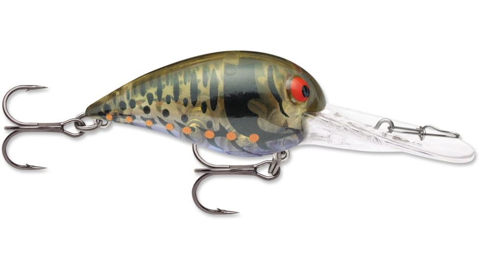 Storm Original Deep Wiggle Wart 05, Floating-Diving, 2", 7/16 oz, #4 Trebles, Phantom Green Purple Craw, DV169