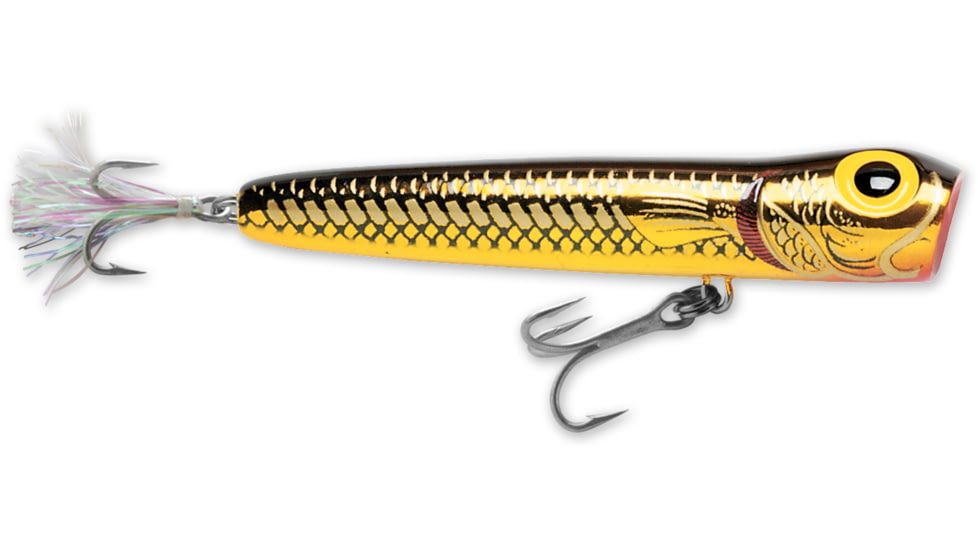 Storm Rattlin' Saltwater Chug Bug Topwater Popper, 3 1/4&quot; 3/8 oz, Metallic Gold/Mullet, Floating, CBS081266