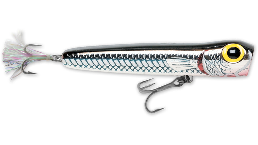 Storm Rattlin' Saltwater Chug Bug Topwater Popper, 3 1/4&quot; 3/8 oz, Metallic Silver/Mullet, Floating, CBS081268