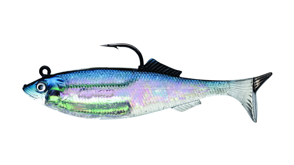 Storm WildEye Live Herring Swimbait, 5", 1 oz, Blue Back Floating,4 Pk, WLHE05BL