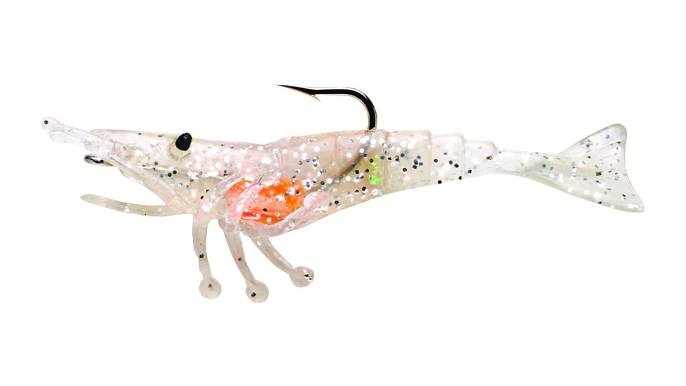Storm WildEye Live Shrimp Swimbait, 3", 1/4 oz Natural Fluorescent Orange, Floating,3 Pk, WLSP03NTFO