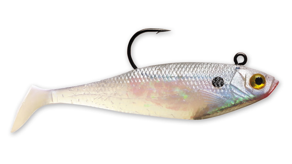 Storm WildEye Swim Shad Swimbaits, 3, 5in, Pearl, WSS05PRL