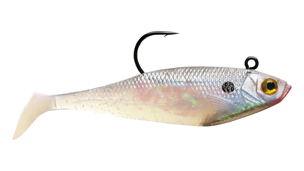 Storm WildEye Swim Shad Swimbaits, 3, 6in, Pearl, WSS06PRL