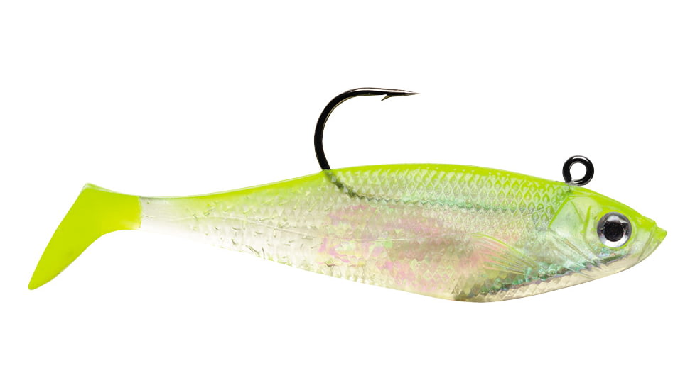 Storm WildEye Swim Shad Swimbaits, 3, 5in, Chartreuse Silver, WSS05SHCS