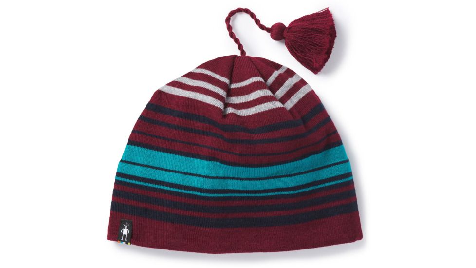 Smartwool Straightline Hat-Unisex, Tibetan Red-Deep Navy, Unisex Medium, SW0SC146A79-1FM