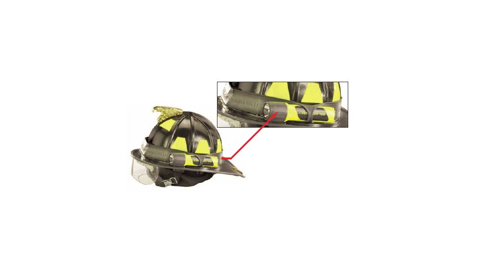Rubber flashlight strap for helmets (included)