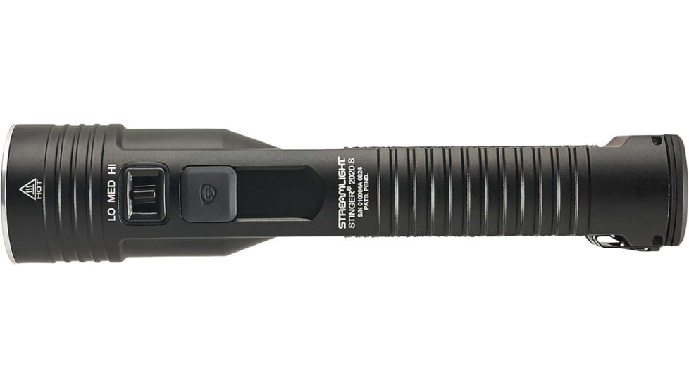 Streamlight Stinger 2020 S Rechargeable Lithium Ion 2000 Lumen LED Flashlight w/120V AC/12V DC Holder Charger, Black, 78202