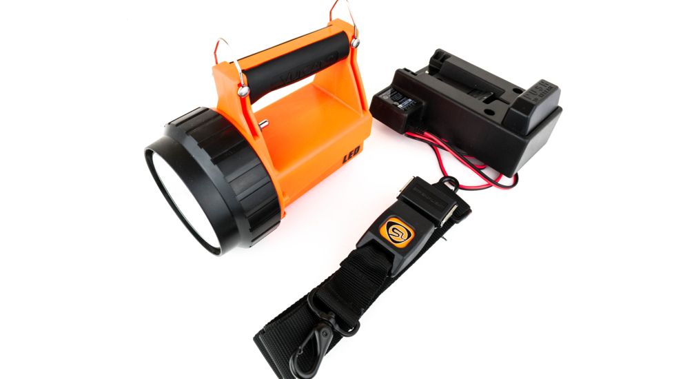 Streamlight Fire Vulcan Rechargeable C4 LED Flashlight, Orange with Vehicle Mount and 12v DC Charger, 44451