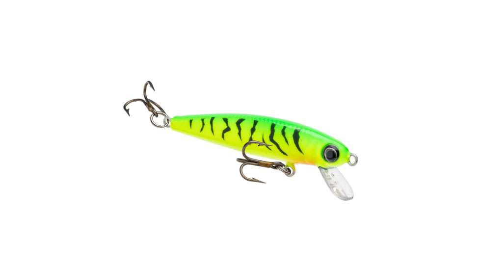 Strike King Bitsy Jerkbait Fishing Lure, Slow Sinking Minnow Profile Hard Bait, 1/8oz, SZ 10 Treble Hooks, Firetiger, HCJB-513
