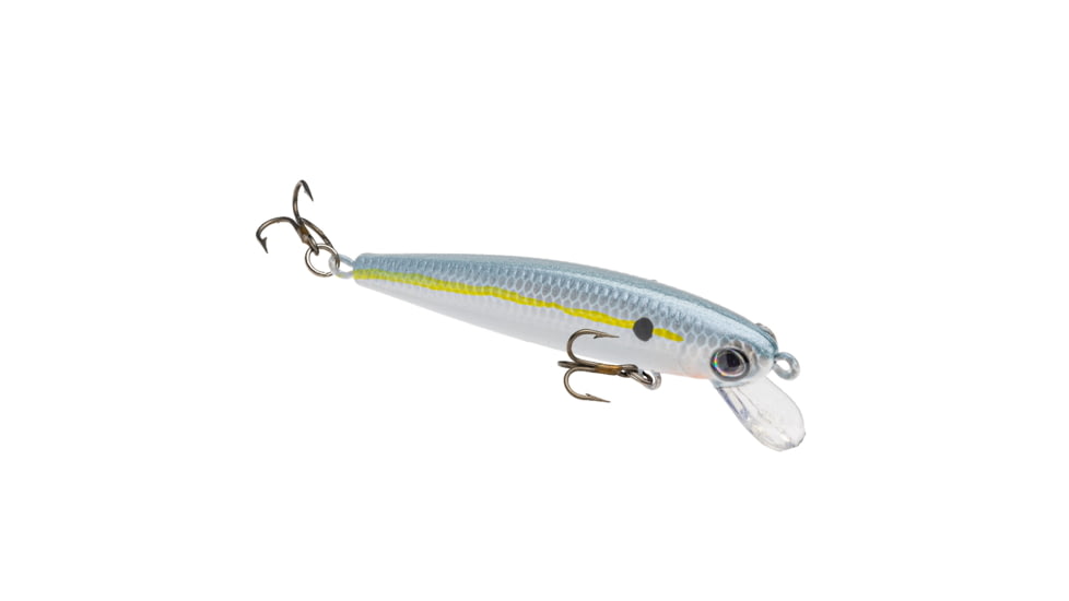 Strike King Bitsy Jerkbait Fishing Lure, Slow Sinking Minnow Profile Hard Bait, 1/8oz, SZ 10 Treble Hooks, Sexy Shad, HCJB-590