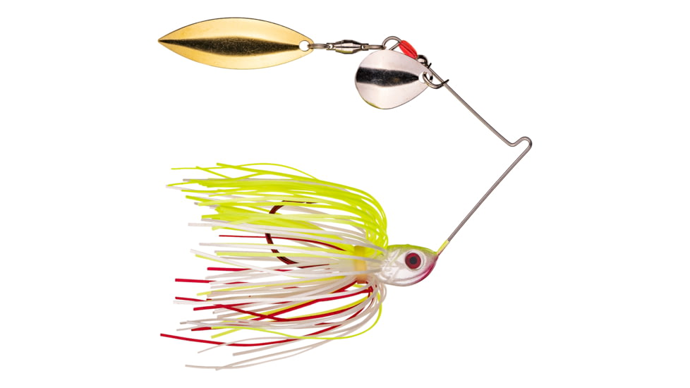 Strike King Bleeding Bait Spinnerbait Fishing Lure, Bleeding Chartreuse White, 3/16oz, BB316CW-303SG, BB316CW-303SG
