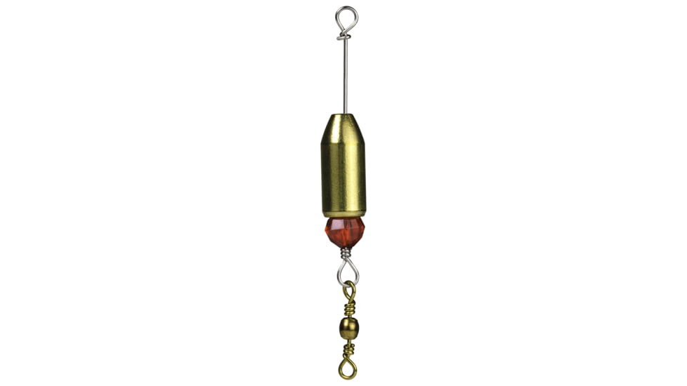 Strike King EZ-Rig Fishing Weight, Pre-Made Carolina Rig, 3/8oz, Stainless Steel Wire, Plastic Bead, Brass Weight, 2-Pack, Brass/Red, EZRIG-38