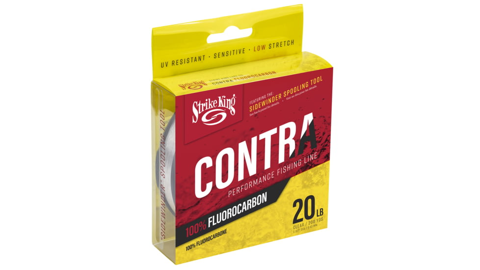 Strike King Contra Fluorocarbon Fishing Line, 20lb Test, 200-Yards, Clear, LPFC200-20C